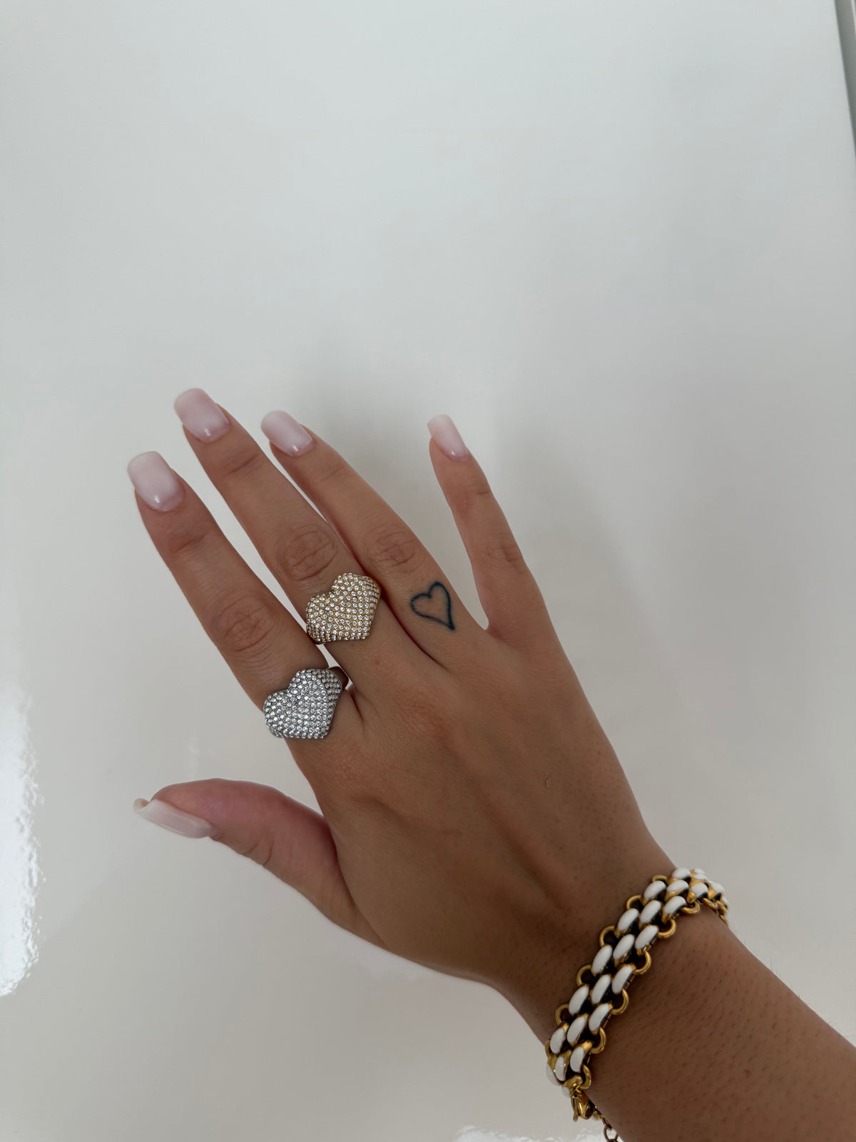 Anello cuore zirconato