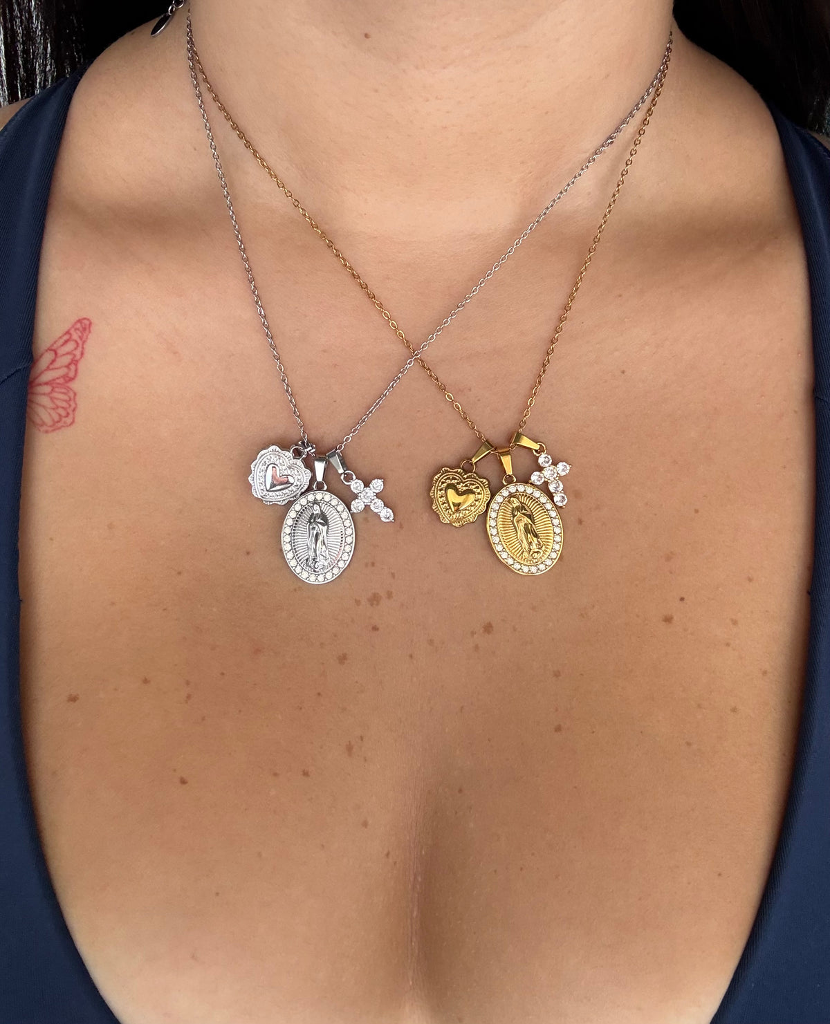 Collana madonnina multicharms