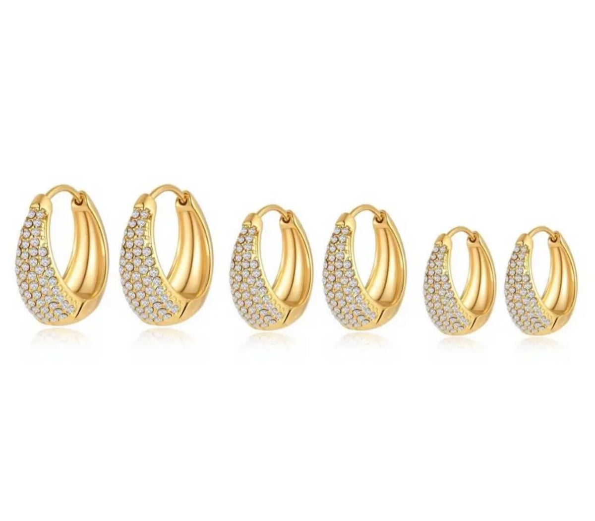 Set 6 orecchini glassa zirconati